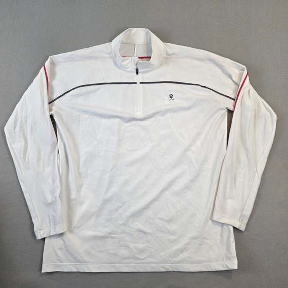 Coolibar Other - Coolibar Mens XL White UPF 50+ Quarter Zip Popover Sun Shirt Long Sleeve Active